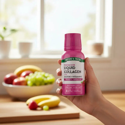 Nature's Truth - Colágeno Líquido Biotina + Vitamina C 237ml Bayas