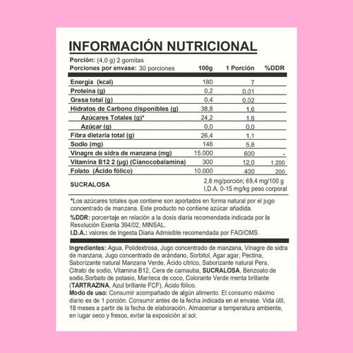 Be Healthy- Detox Vinagre De Manzana 60 Gomitas