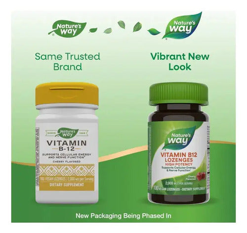 Natures Way Vitamina B12 2000mcg 100u Veganas Cereza