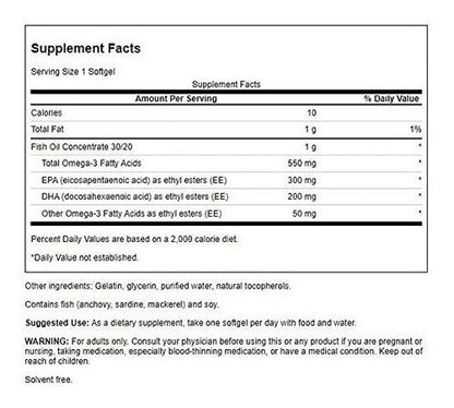 Swanson - Super Epa Omega 3, Epa = 300, Dha =200 (100 Caps)