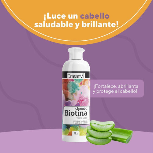  Drasanvi- Champú de Biotina + Aloe Vera + Vit B5 1litro