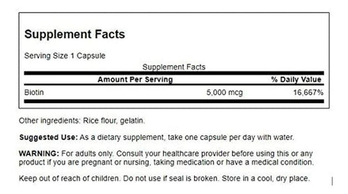 Swanson- Biotina 5000mcg 30 Cápsulas