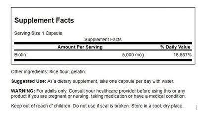 Swanson- Biotina 5000mcg 30 Cápsulas