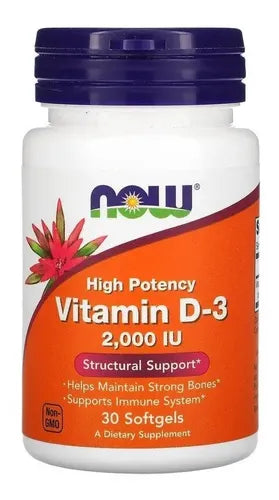 Now - Vitamina D-3, 2000 Ui, 30 Cápsulas N/a