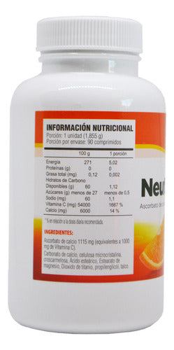 Neutro C 1000 Mg X 90 Comprimidos Sabor Sin Sabor
