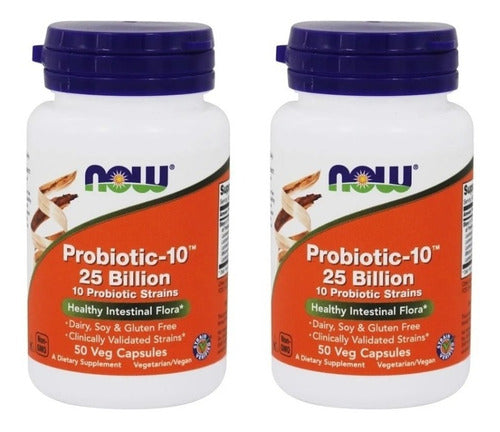 Now Foods - Probiótico 10 Cepas 25 Billones 50 Caps X 2u 