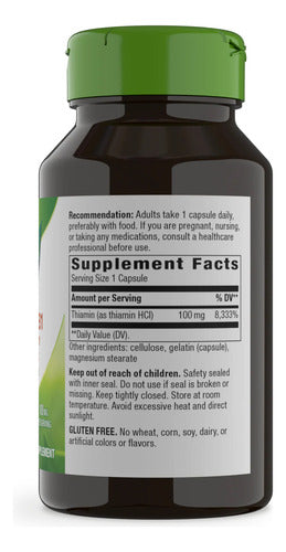 Natures Way - Tiamina Hci + Vitamina B1 100mg 100 Caps N/a