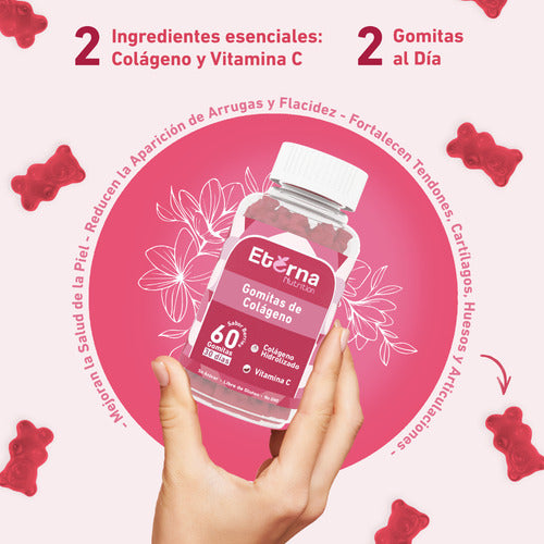 Eterna Nutrition - Colágeno + Vitamina C 120 Gomitas Sabor Berries