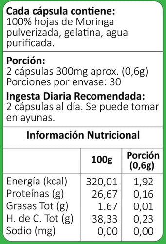 Avanti- Moringa 60 Cápsulas 