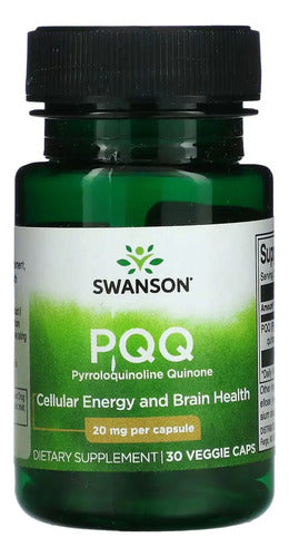 Pqq 20 Mg Energy 30 Cápsulas Vegetales Swanson Sin Sabor