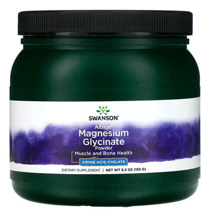 Swanson- Glycinato De Magnesio Albion En Polvo 150 Gramos Sin Sabor