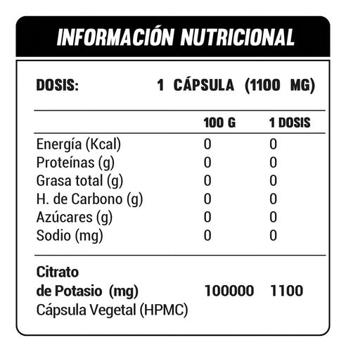 Paul More- Top Potasio Citrato 1100mg 360 Cápsulas