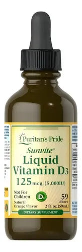 Puritan`s Pride- Vitamina D3 5000iu 59ml Naranja