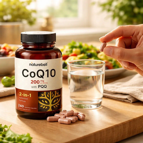 Suplemento Naturebell Coq10 Ubiquinona De 200 Mg Con Pqq 240 Sin Sabor