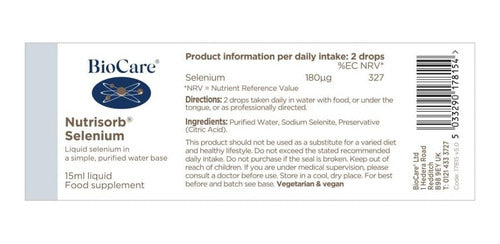 Biocare Selenium Líquido 15ml X2 Unidades