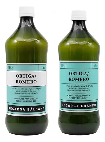 Del Alba - Kit Shampoo + Acondicionador Ortiga Romero Recarga