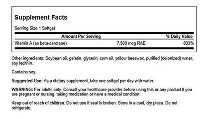 Swanson - Betacaroteno 25000 Ui 100 Softgels