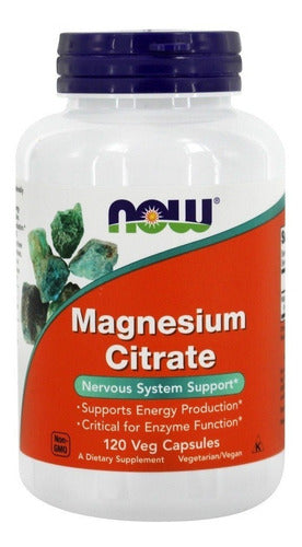 Magnesio Citrate Now 120 Capsulas - Sistema Nervioso
