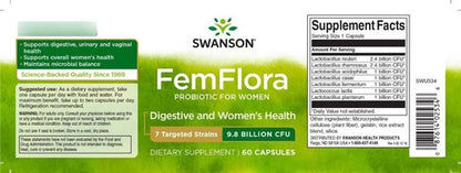 Swanson - Femflora Probiótico Cuidado Femenino 60 Caps