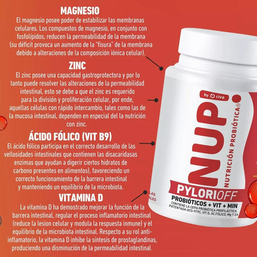 Nup!- Pylori Off 60 Billones + Vitminas + Minerales 30 Capsulas