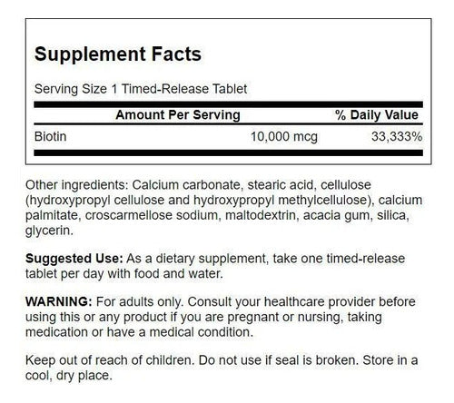 Swanson- Biotina 10000 Mcg 60 Softgels