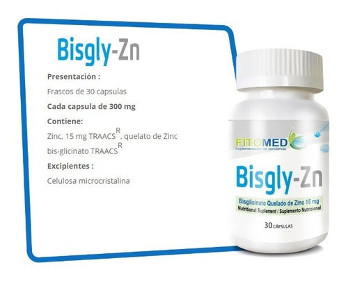 Fitomed- Bisgly zinc (Bisgly-Zn)  60 Cápsulas
