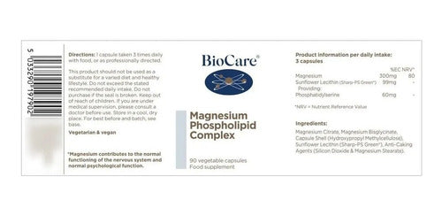 Biocare Complejo Fosfolípidos Magnesio Memoria Sist Nervioso