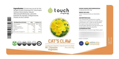 Touch Of Synergy - Uña De Gato (artritis, Artrosis) 90 Caps