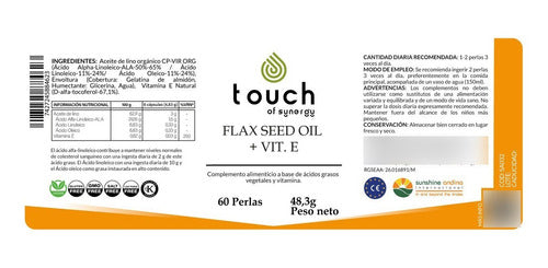 Touch Of Sinergy - Aceite De Lino 60 Cápsulas