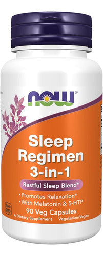 Now - Sleep Régimen 3 En 1, Promueve La Relajación 90 Caps