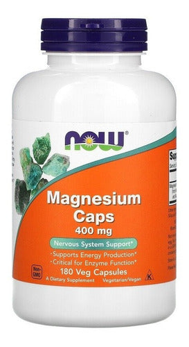 Now - Magnesio 400 Mg 180 Capsulas - Sistema Nervioso