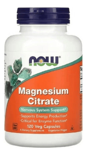 Citrato De Magnesio Now Foods 120 Cápsulas Vegetales Importadas R
