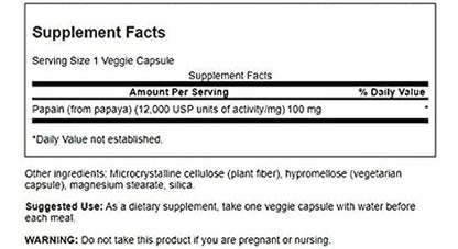 Swanson- Papaya Papaina Enzima Digestiva 100mg 90 Capsulas