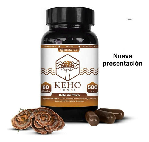 Keho Fungi- Cola De Pavo Concentrado 990 Miligramos 30 Cápsulas