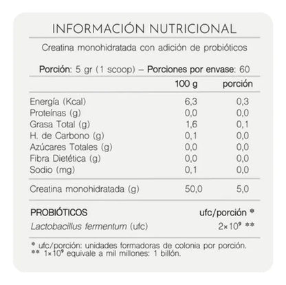  Nup!- Creatina Monohidratada + probioticos 300gramos 