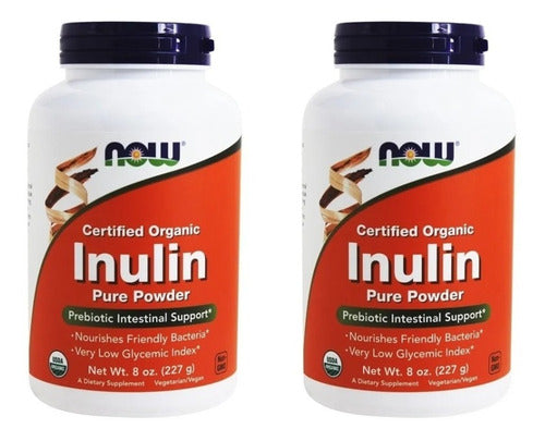 Now - Inulina Organica Certificada 227 Gr X2 Unidades