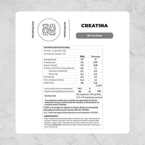 Karun Life - Creatina Monohidratada 150 Gomitas Arándano