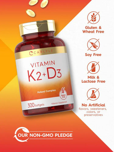 Carlyle Vitamina K2+d3 300 Softgels 10.000ui X 2 Capsulas