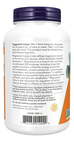 Now Foods Bisglicinato De Magnesio En Polvo 227 Gr Sin Sabor