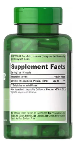 Puritan's Pride - Berberine 500mg 60 Cápsulas N/a