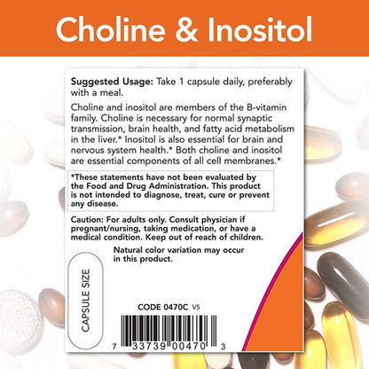 Now Foods Colina & Inositol 100 Capsulas 