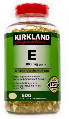 Kirkland Signature- Vitamina E 180 Miligramos 400 IU 500 Cápsulas Blandas