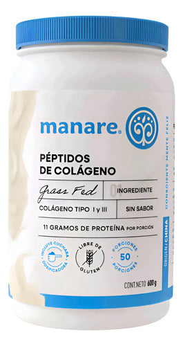 Manare- Péptidos De Colágeno En Polvo 600gramos