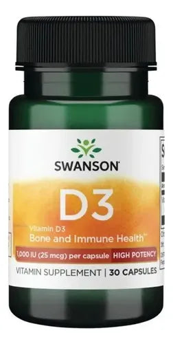  Swanson- Vitamina D3 1000 Ui, 25 mcg 30 Cápsulas