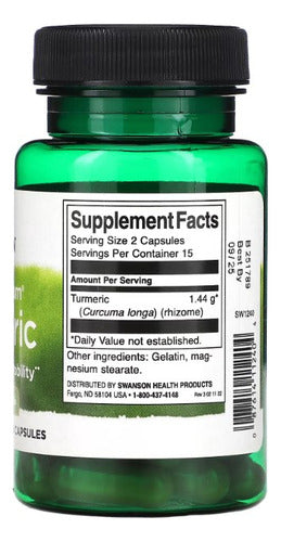 Swanson- Cúrcuma Turmeric Spectrum 720 Mg 100 Capsulas