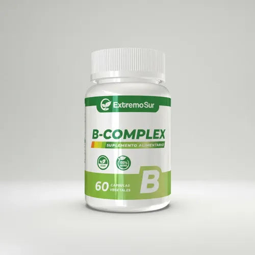B Complex B1 B2 B3 B5 B6 B9 B12 Biotina 60 Capsulas Sabor Neutro