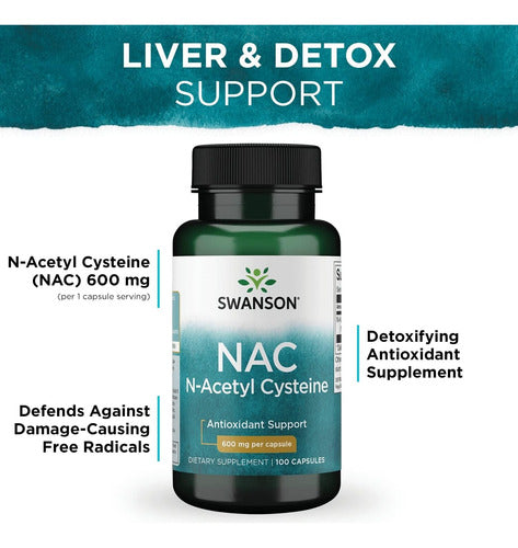 Swanson- N-acetyl Cysteine NAC 600mg 100 Capsulas