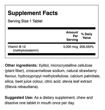 Swanson- B12 Sublingual Methylcobalamina 5.000mcg 60capsulas