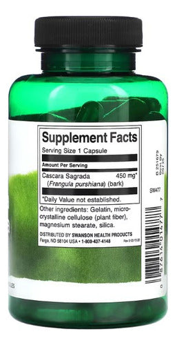 Swanson- Cascara Sagrada 450 Mg 100 Capsulas