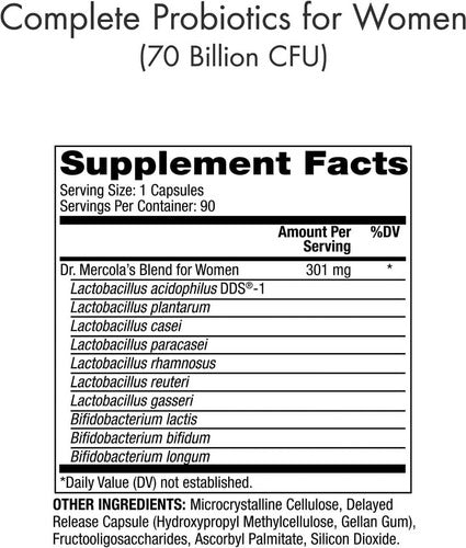 Dr. Mercola - Probióticos Complete Women 90 Caps (3 Meses)